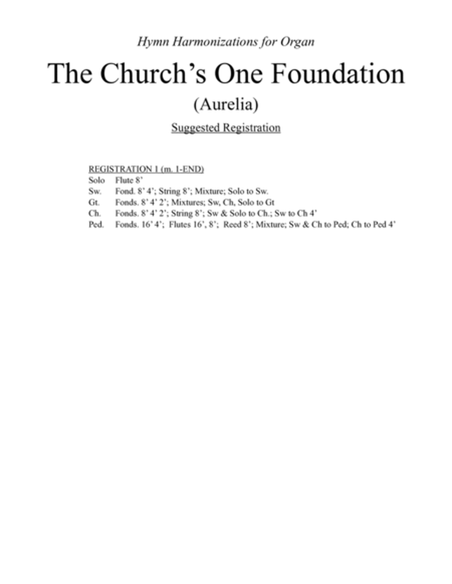 The Church's One Foundation - Easter Hymn Harmonization for Organ image number null