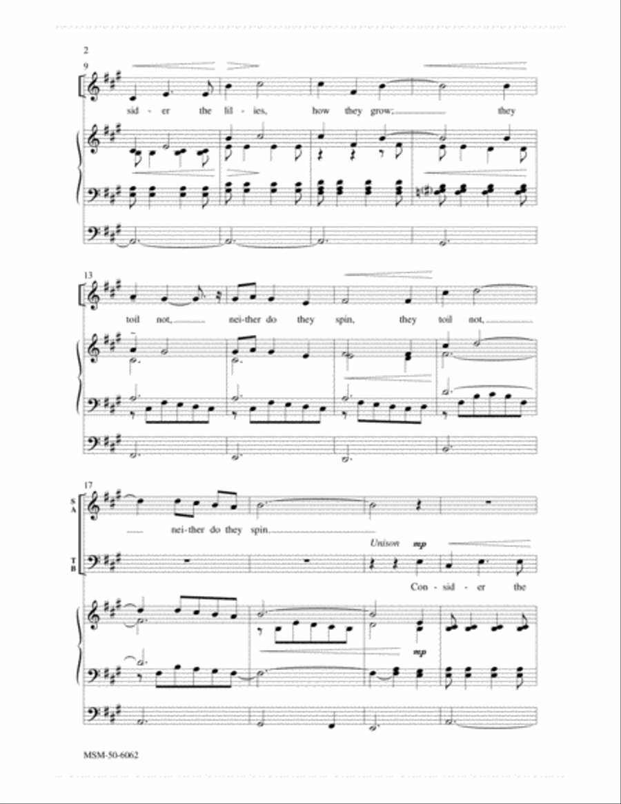 Consider the Lilies Divisi scores gallery preview page 3