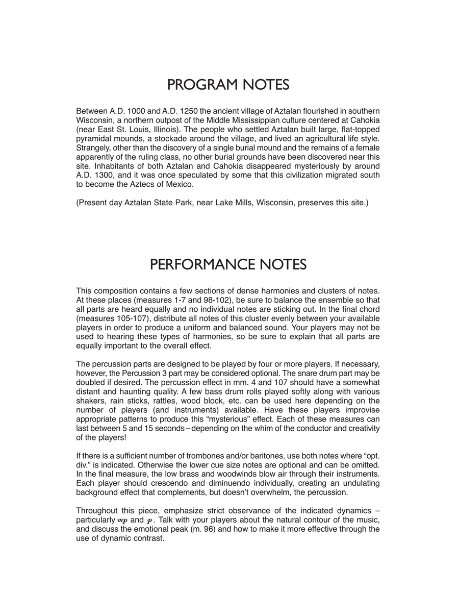 Aztalan (City of Mystery) - Full Score Concert Band scores gallery preview page 2