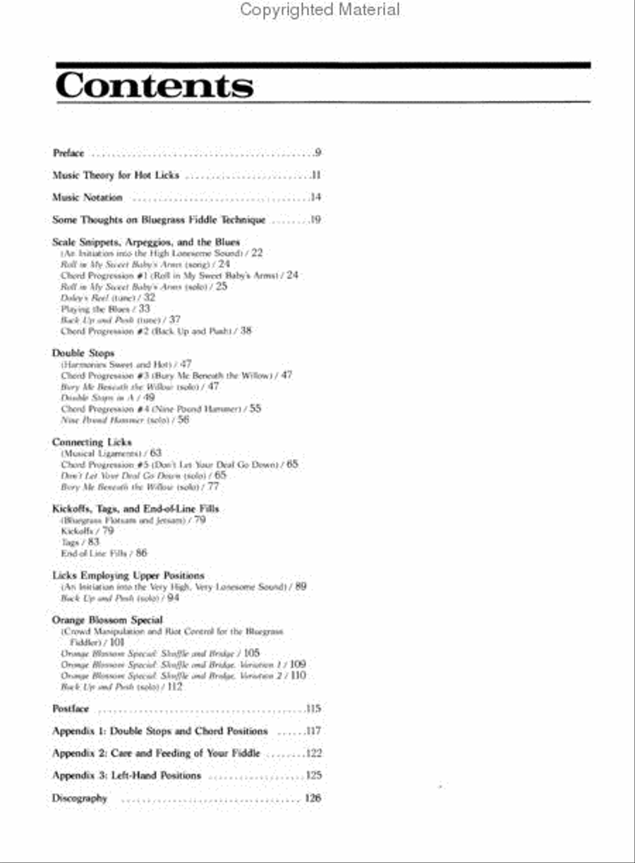 Hot Licks for Bluegrass Fiddle Violin scores gallery preview page 2