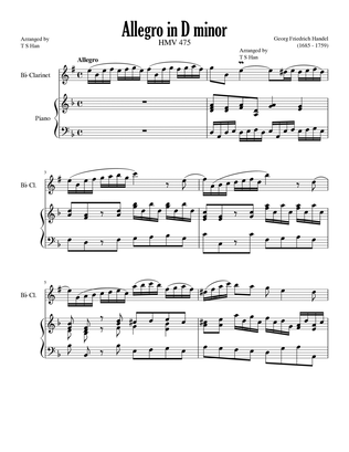Handel Allegro in D minor for Clarinet and Piano, HMV 475
