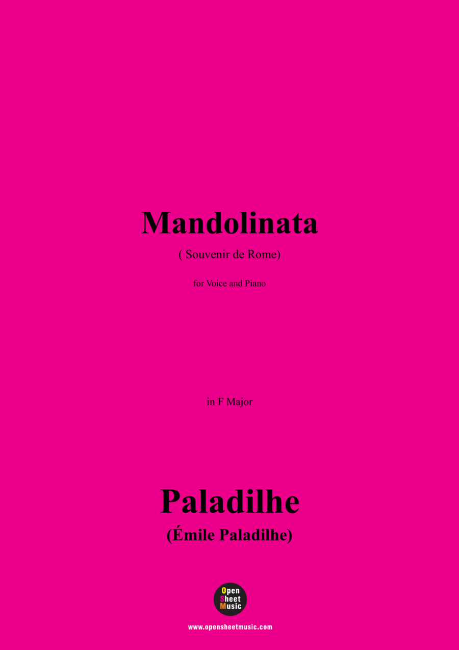 Paladilhe-Mandolinata( Souvenir de Rome),in F Major Voice scores gallery preview page 1