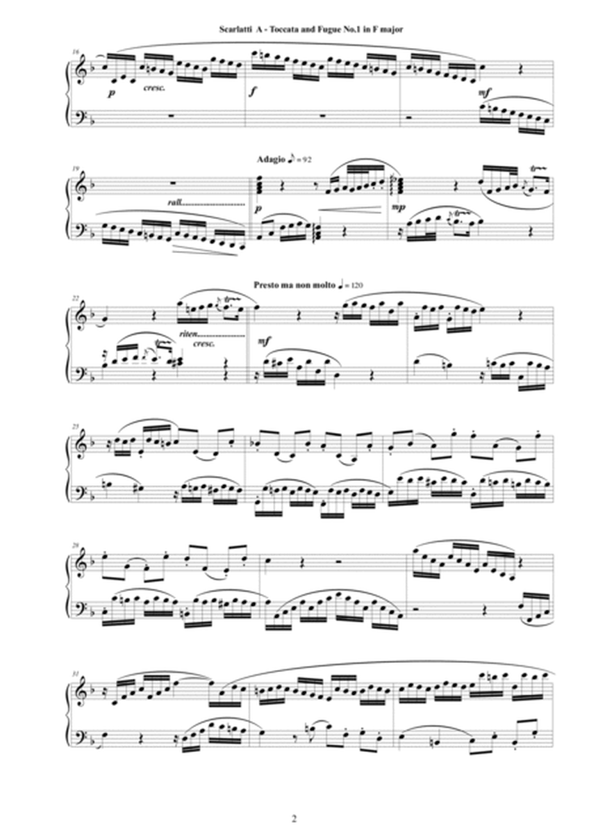 Scarlatti A - Toccata and Fugue No.1 in F major for Piano image number null