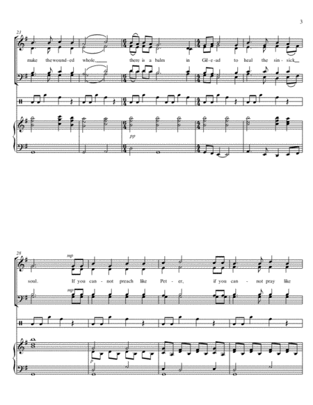 There Is A Balm In Gilead/Steal Away - Medley for SATB, Percussion and Piano