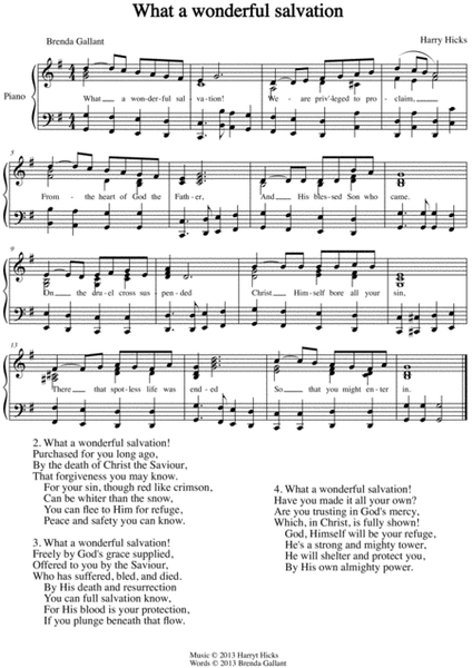 What a wonderful salvation. A new hymn.