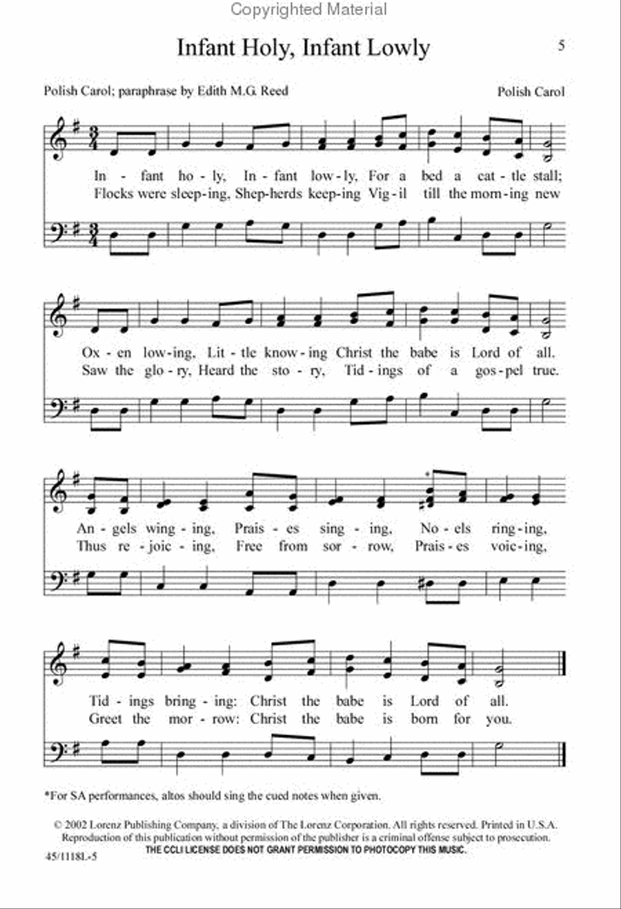 Let's Go Caroling Unison Choir scores gallery preview page 5