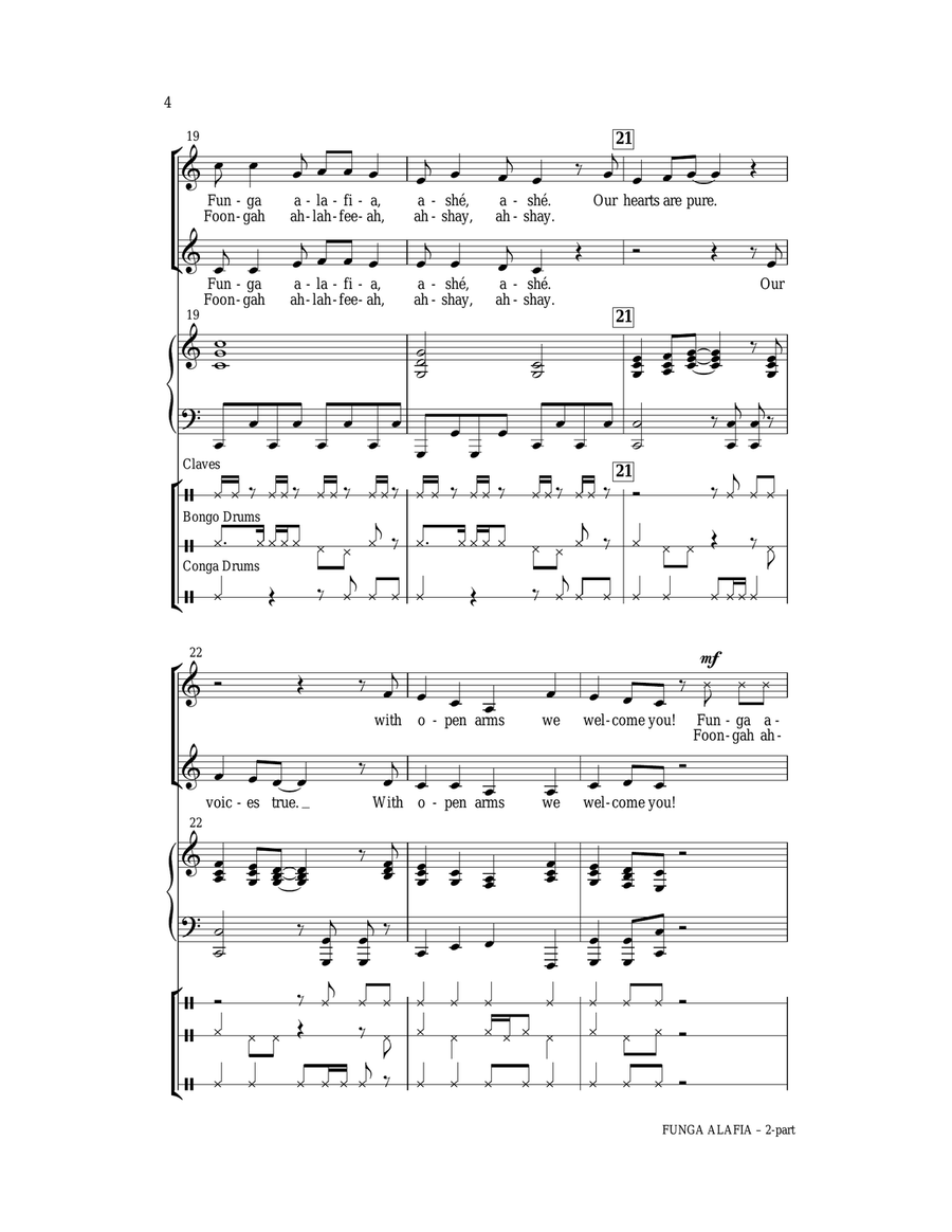 Funga Alafia (arr. Jill Gallina) 2-Part scores gallery preview page 4