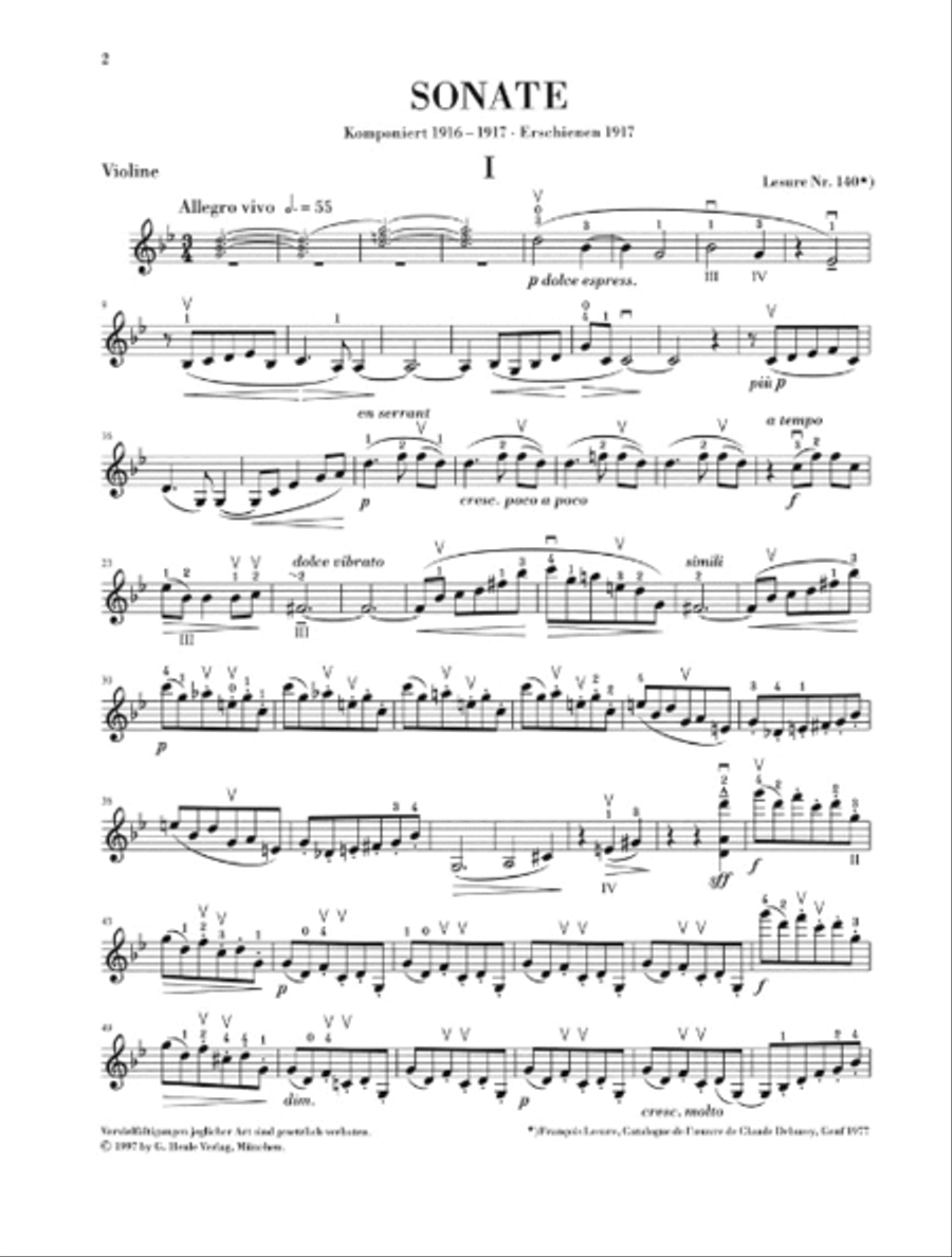 Sonata for Violin and Piano Violin Solo scores gallery preview page 5