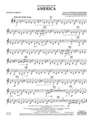America (from West Side Story) (arr. Vinson) - Bb Bass Clarinet