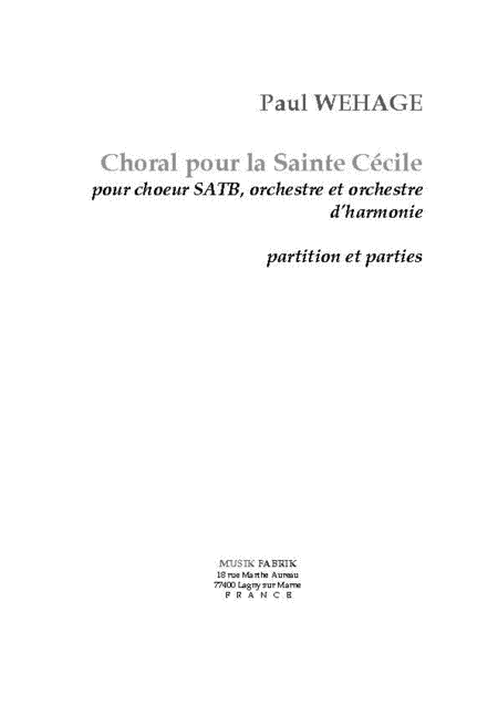 Choral pour La Sainte Cecile
