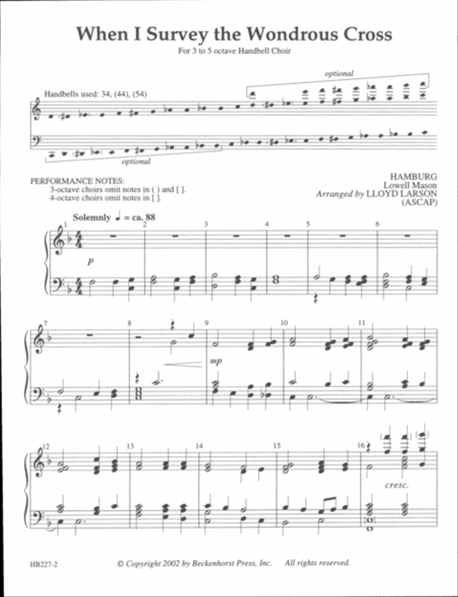 When I Survey the Wondrous Cross - Larson 5-Octaves scores gallery preview page 2