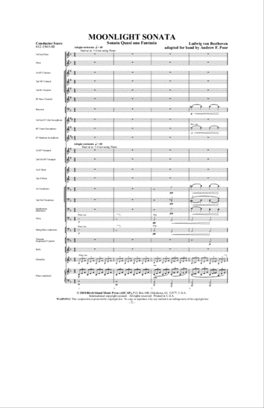 Moonlight Sonata Moonlight Sonata Concert Band scores gallery preview page 2