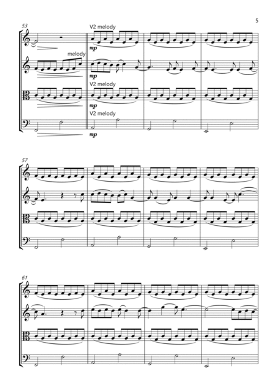 Hometown Glory String Quartet scores gallery preview page 5