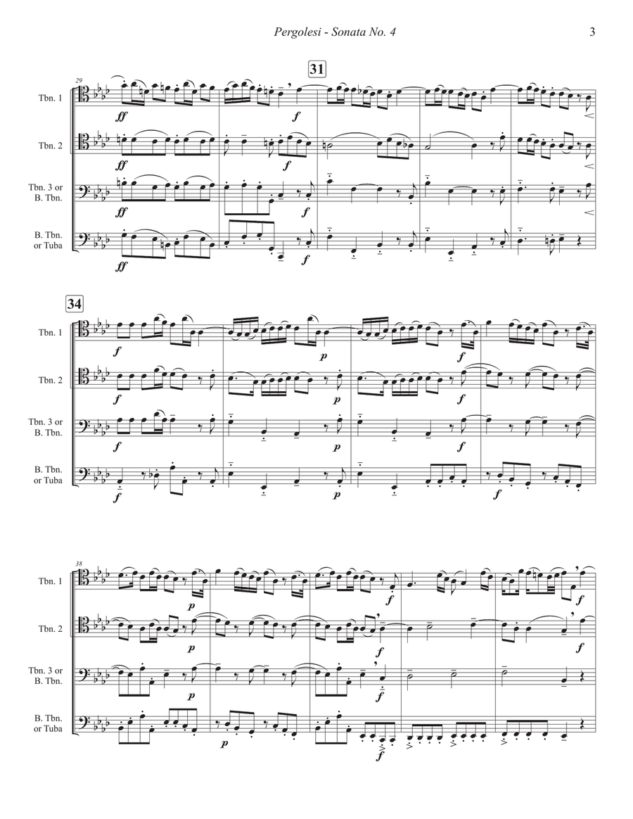 Sonata No. 4 for Trombone Quartet Trombone Quartet scores gallery preview page 3