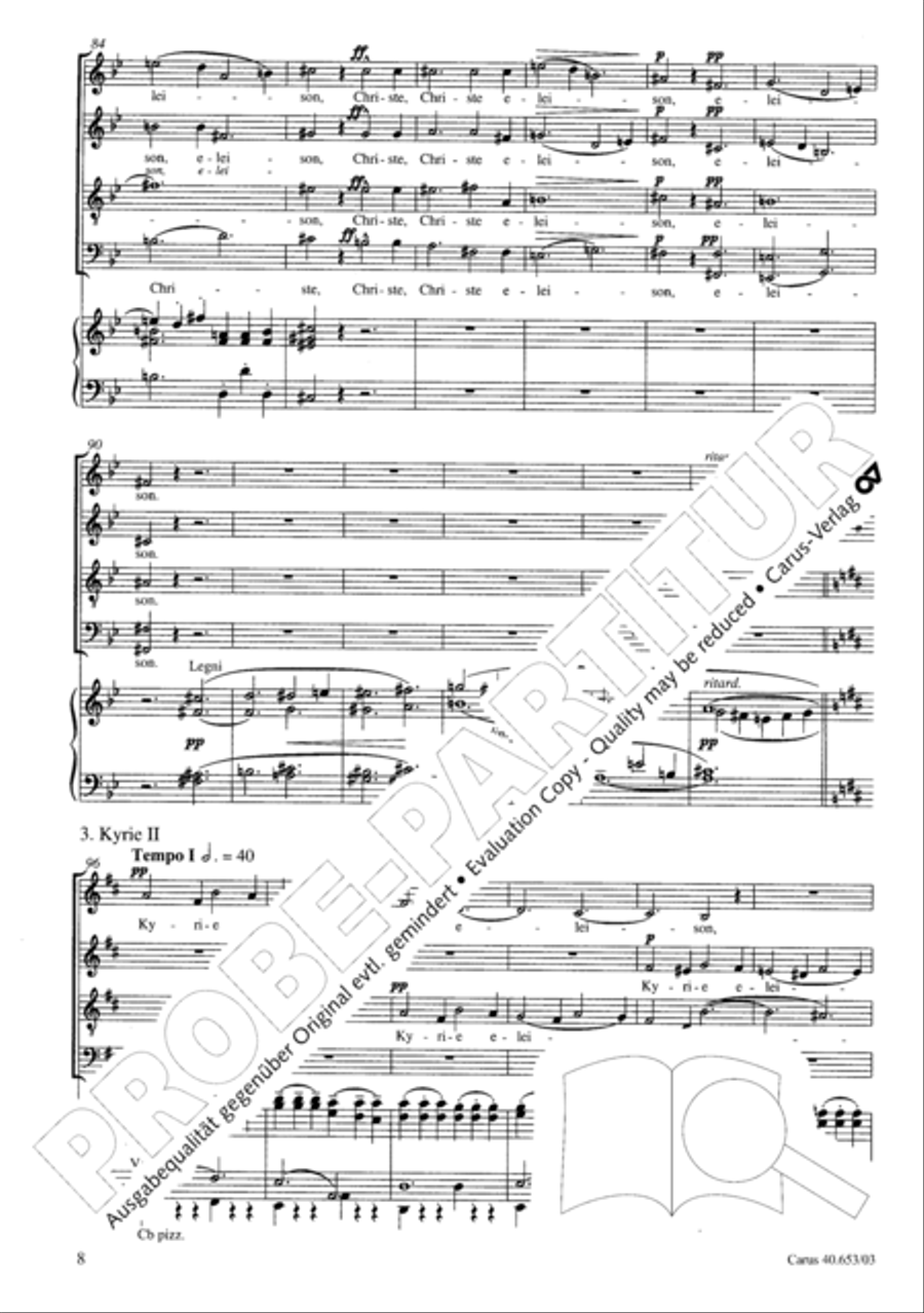 Mass in D Major (Missa in D) 4-Part scores gallery preview page 9