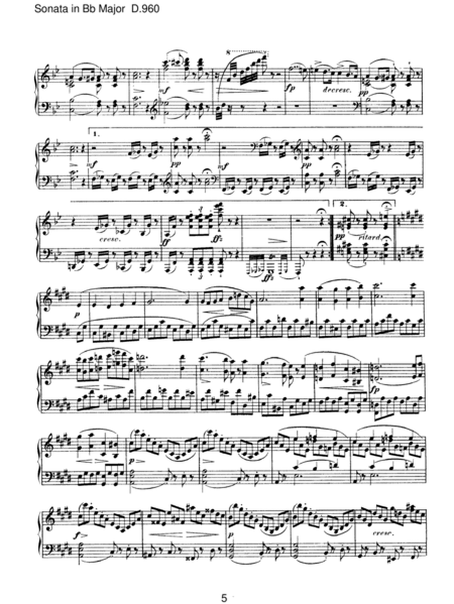 Schubert - Sonata in Bb Major D.960 - Piano