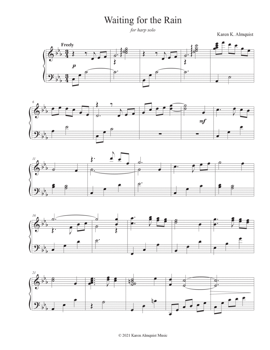 Waiting for the Rain Waiting for the Rain Harp scores gallery preview page 1