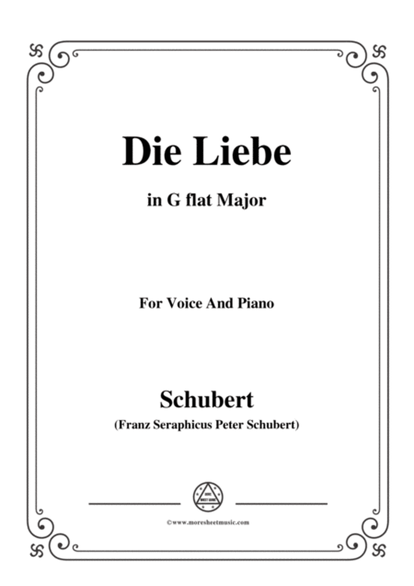 Schubert-Die Liebe,in G flat Major,for Voice&Piano image number null