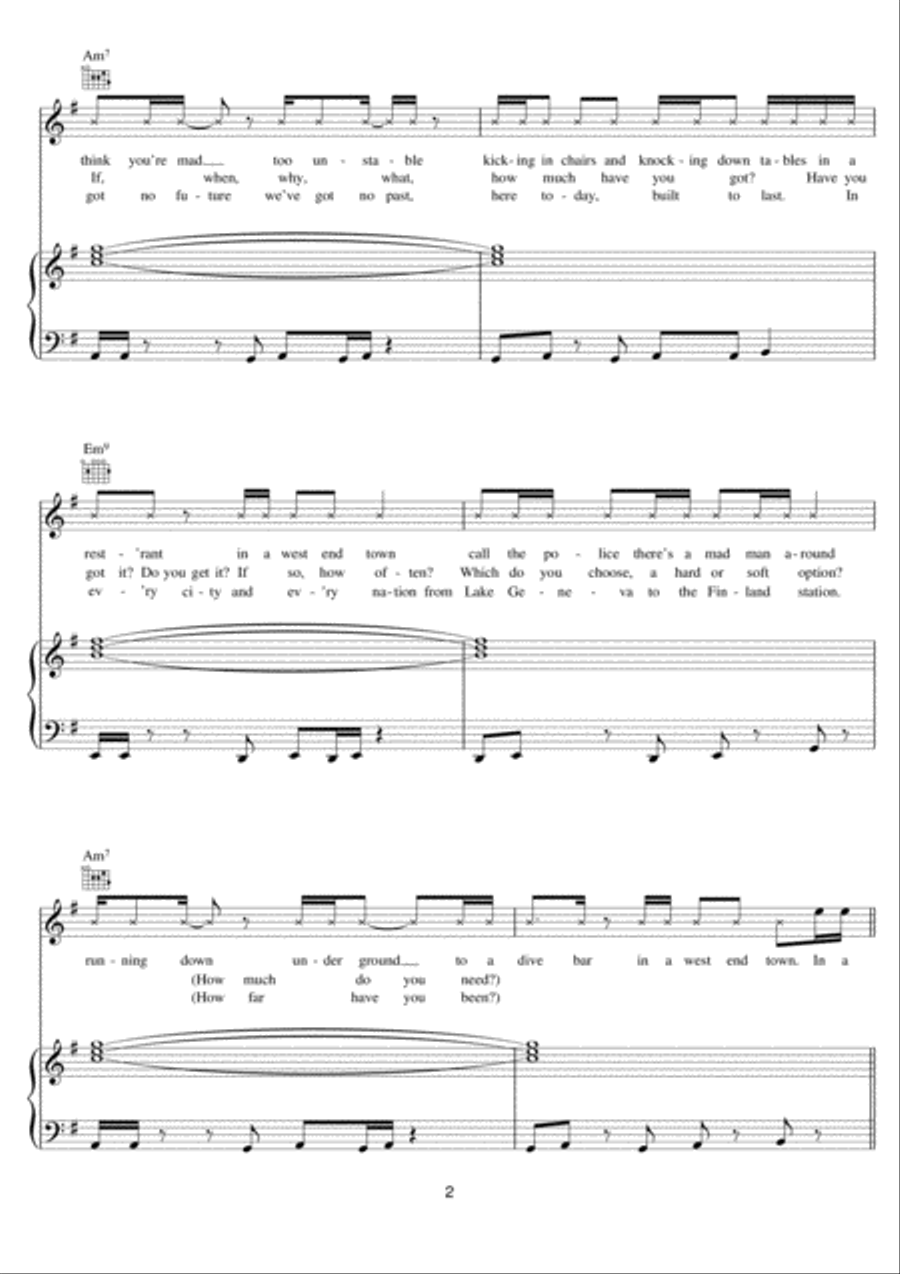 West End Girls by Pet Shop Boys - Piano, Vocal, Guitar - Digital