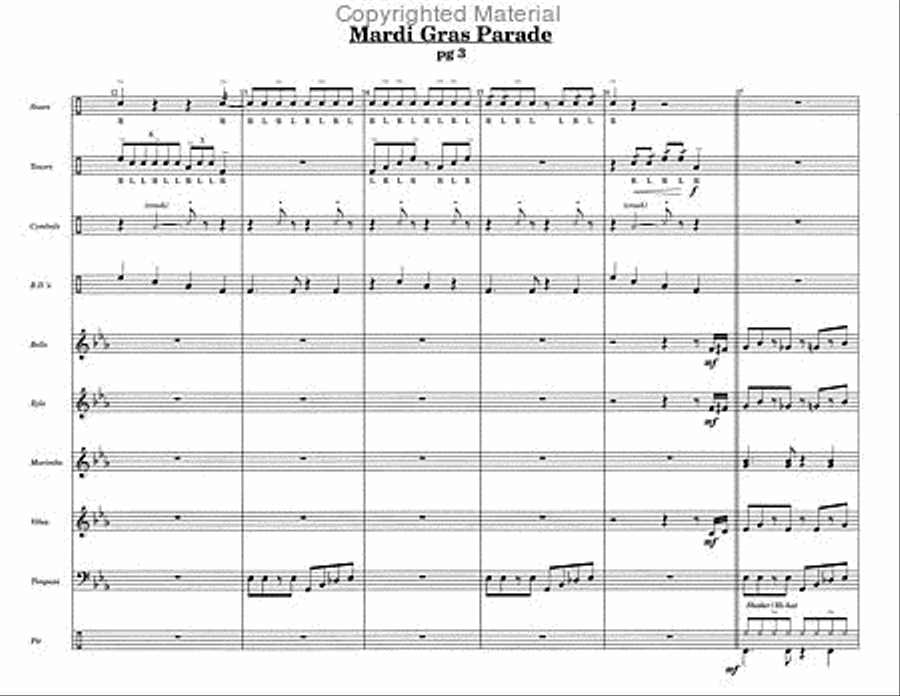 Mardi Gras Parade Percussion Ensemble scores gallery preview page 5