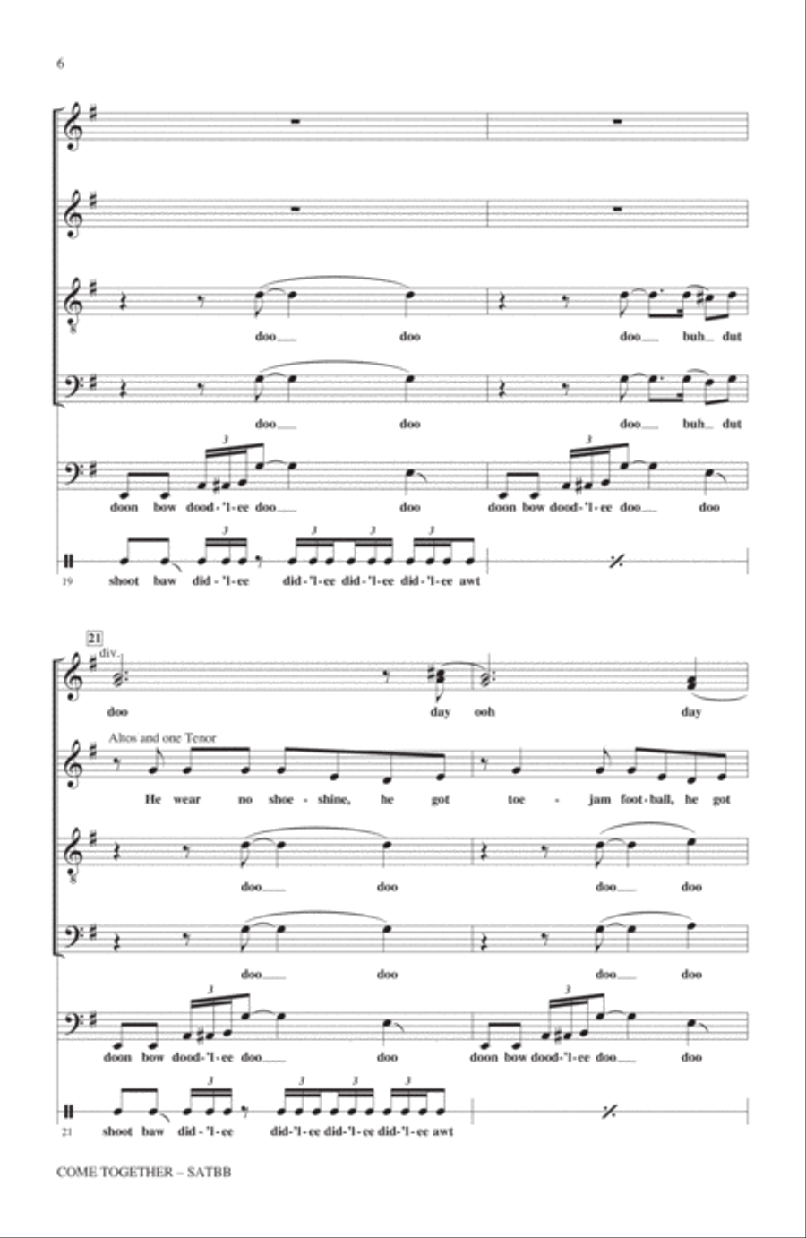 Come Together 4-Part scores gallery preview page 4
