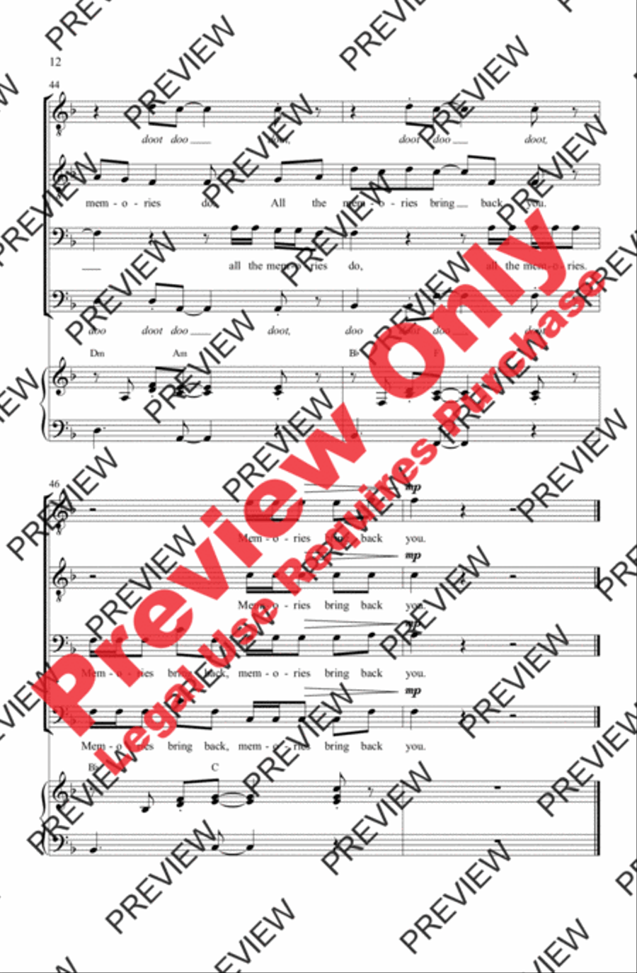 Memories Men's Choir scores gallery preview page 12
