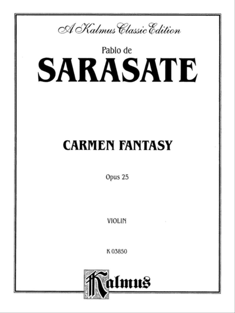 Sarasate: Carmen Fantasy, Op. 25 Violin scores gallery preview page 1