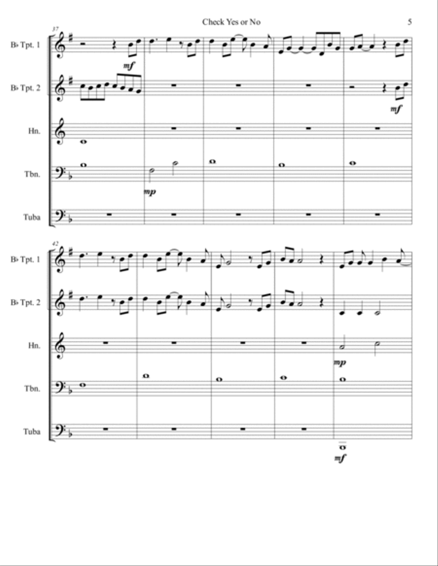 Check Yes Or No Brass Ensemble scores gallery preview page 5