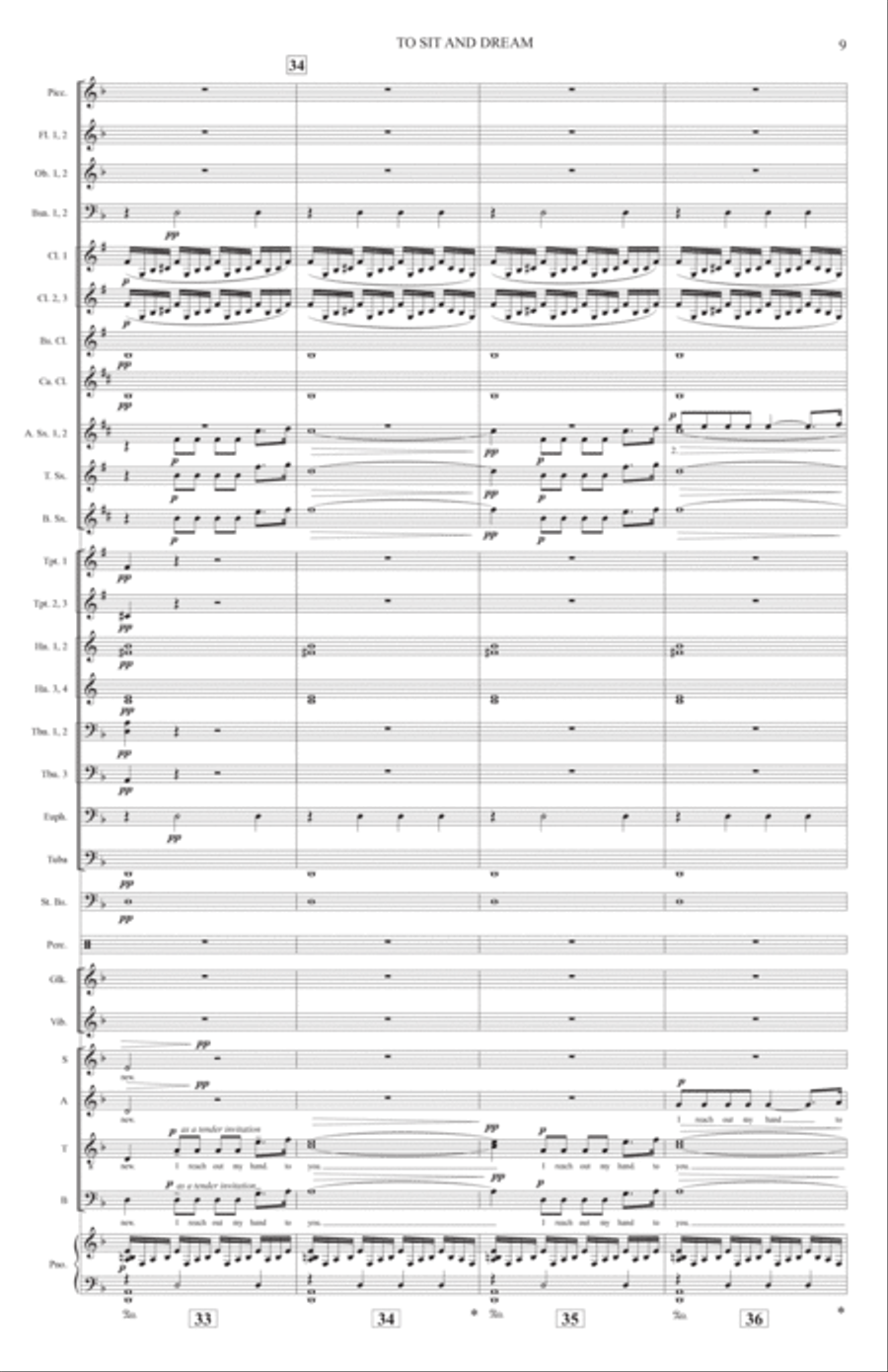 To Sit And Dream (Band Accompaniment) - Full Score Choir scores gallery preview page 9