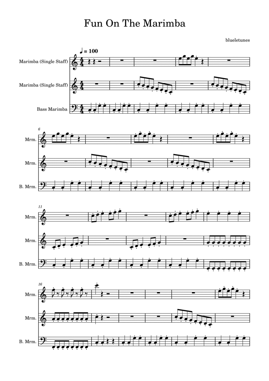 Fun on the Marimba - Sheet Music Percussion Ensemble scores gallery preview page 1