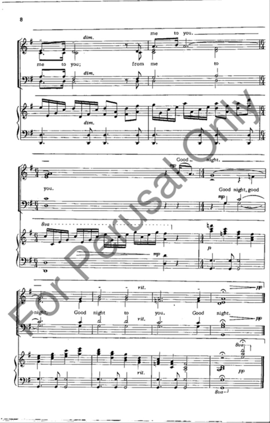 Good Night 4-Part scores gallery preview page 8