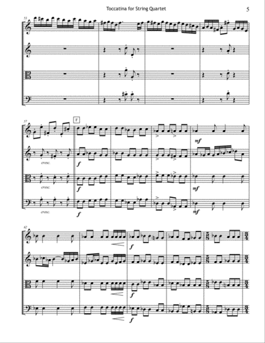 Toccatina for String Quartet String Quartet scores gallery preview page 5
