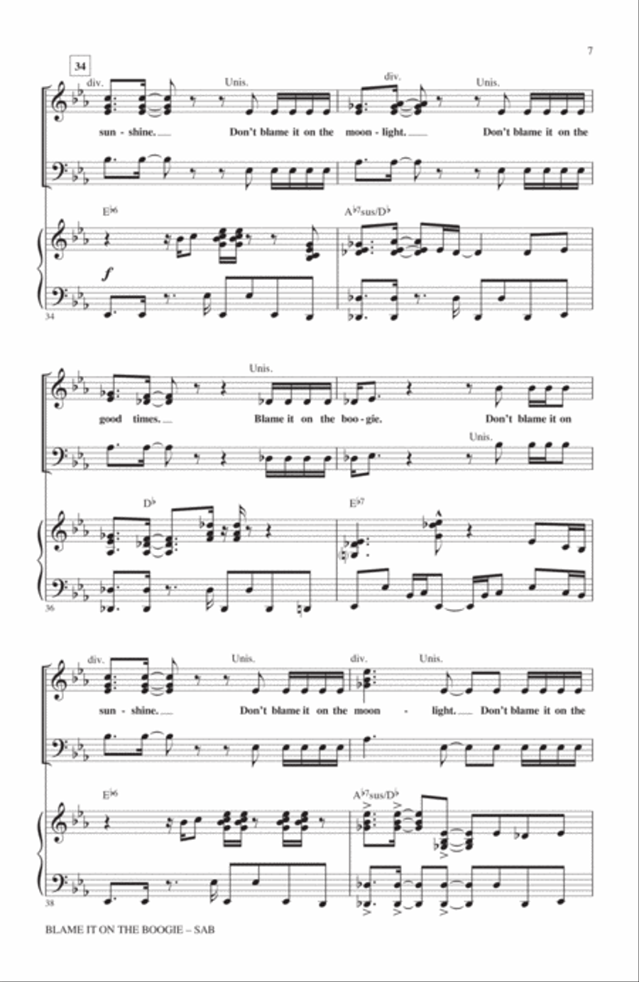 Blame It On The Boogie 3-Part scores gallery preview page 6