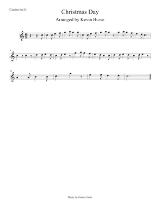 Christmas Day (Easy key of C) Clarinet