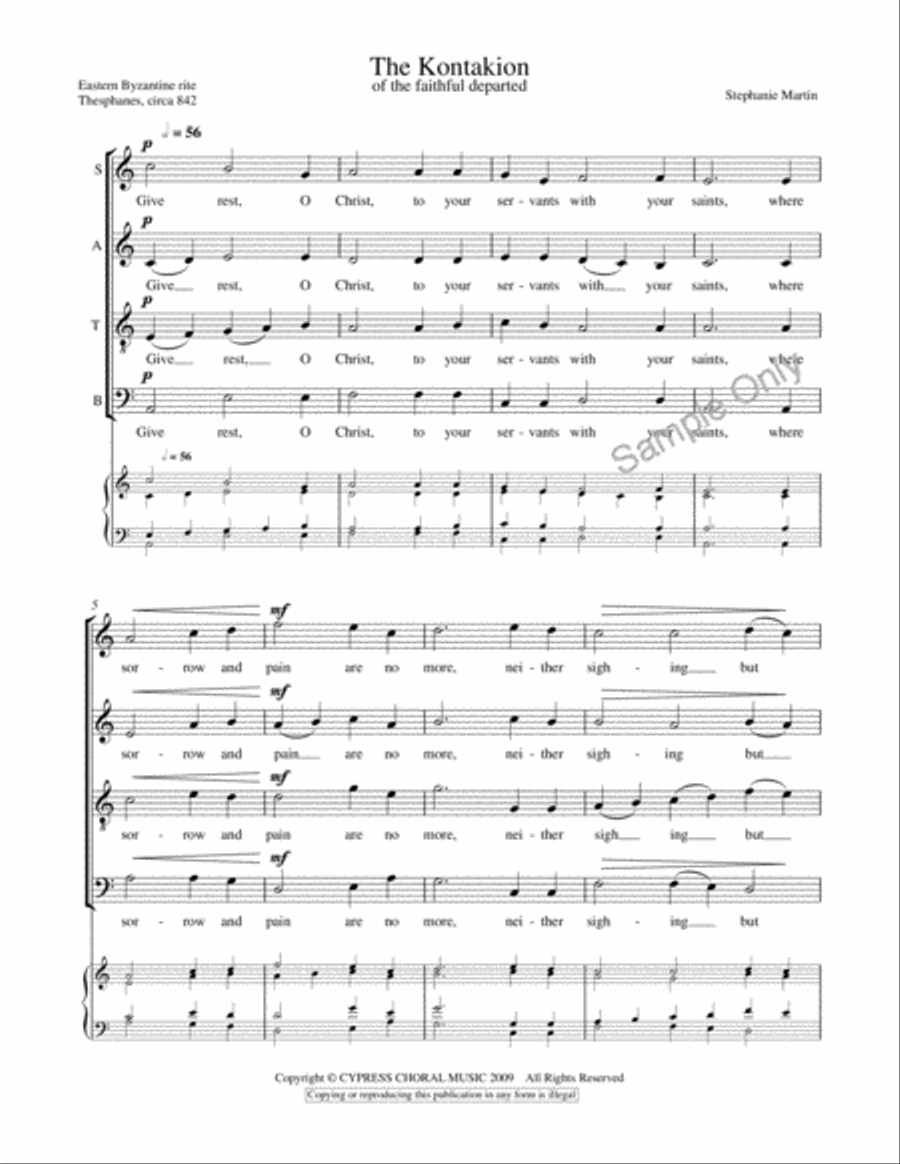 Kontakion 4-Part scores gallery preview page 2