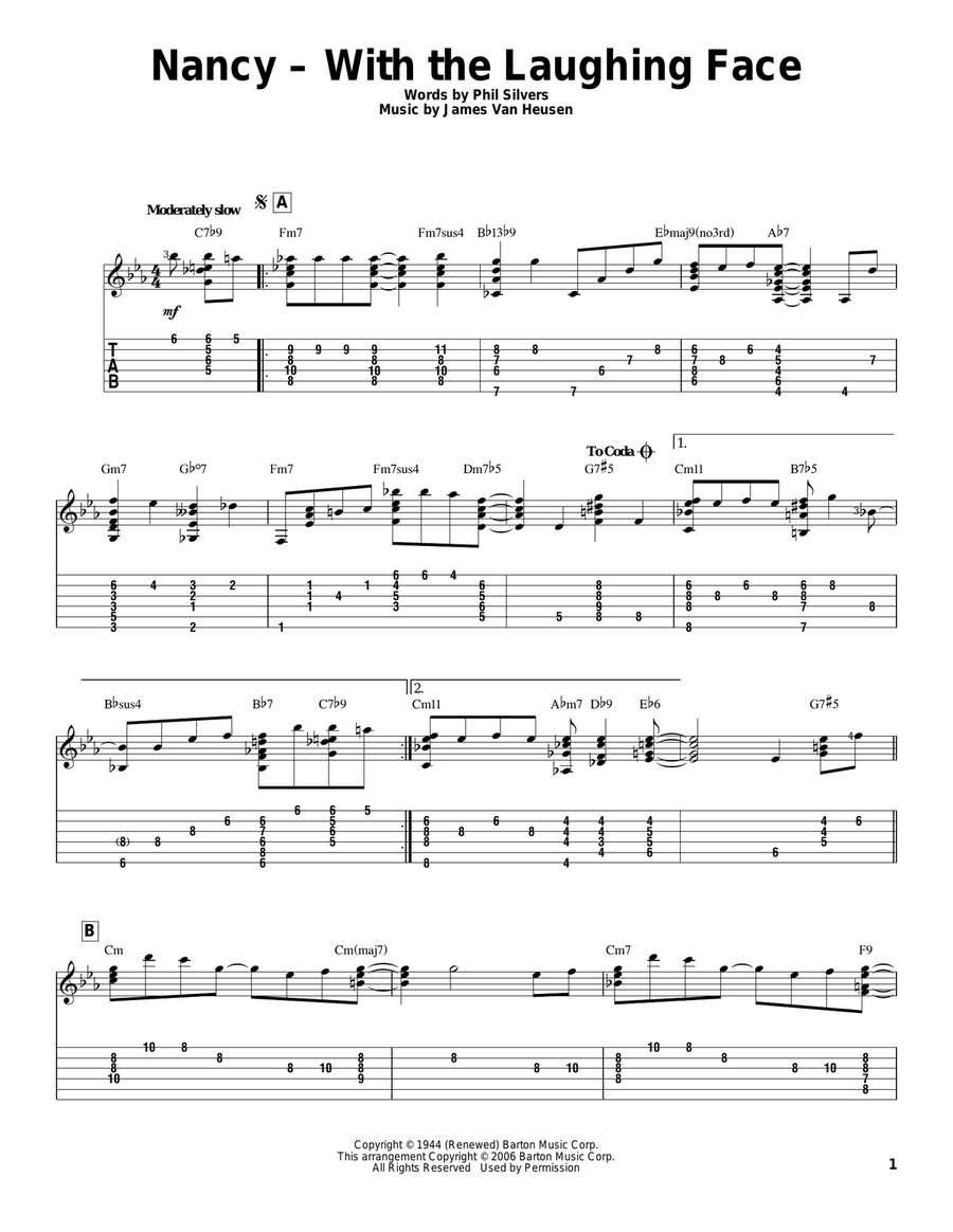 Nancy - With The Laughing Face Acoustic Guitar scores gallery preview page 1