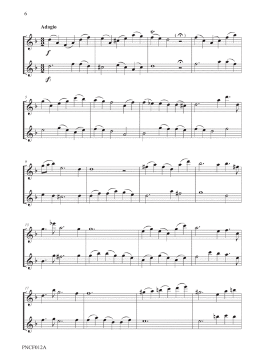 VALENTINE (1671 - 1747) THREE SONATAS FOR 2 FLUTES OPUS 6 Flute Duet scores gallery preview page 6