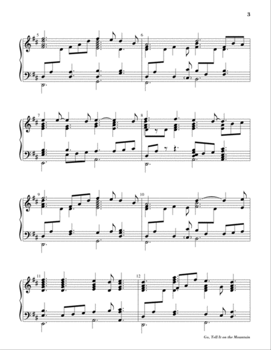 Go, Tell It on the Mountain 5-Octaves scores gallery preview page 3