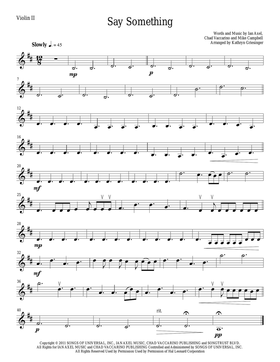 Say Something String Quartet scores gallery preview page 3