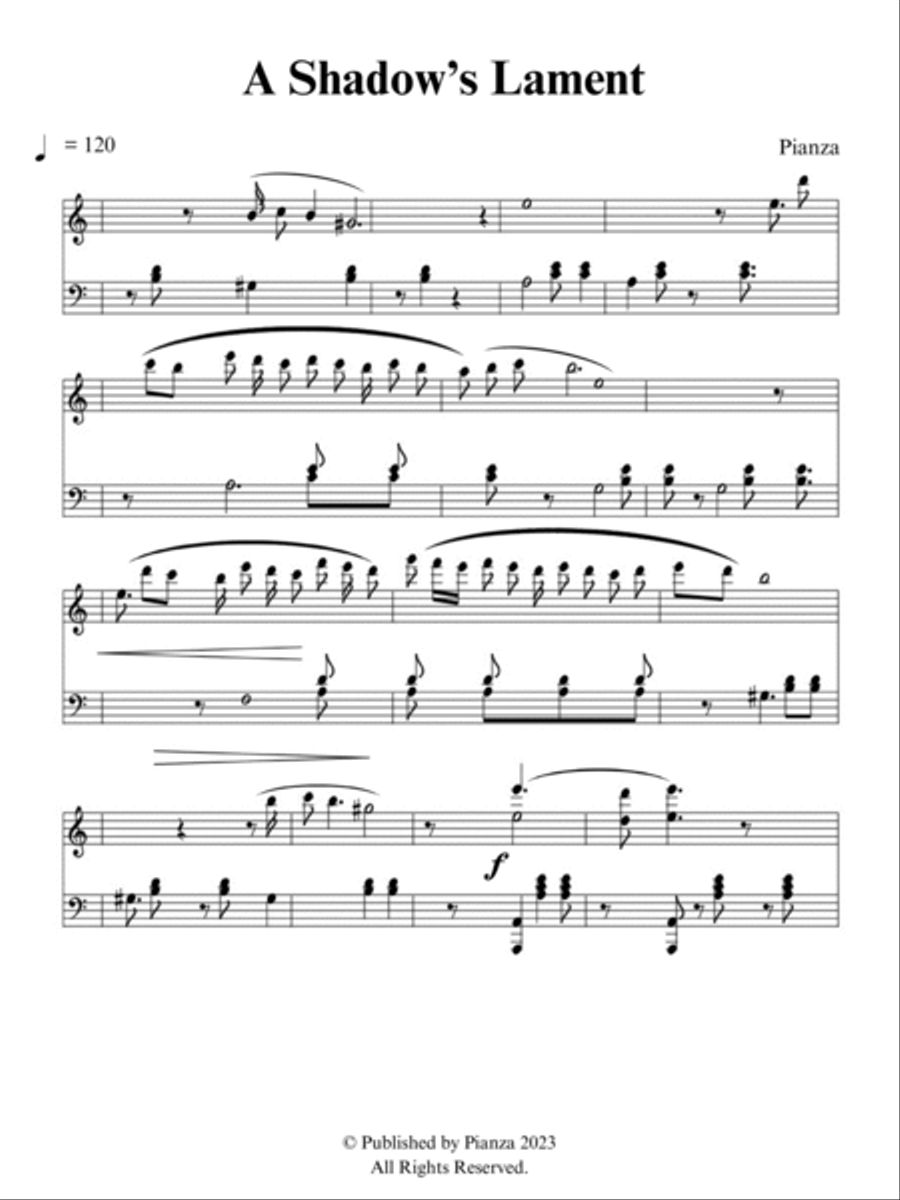 A Shadow’s Lament Piano Solo scores gallery preview page 2