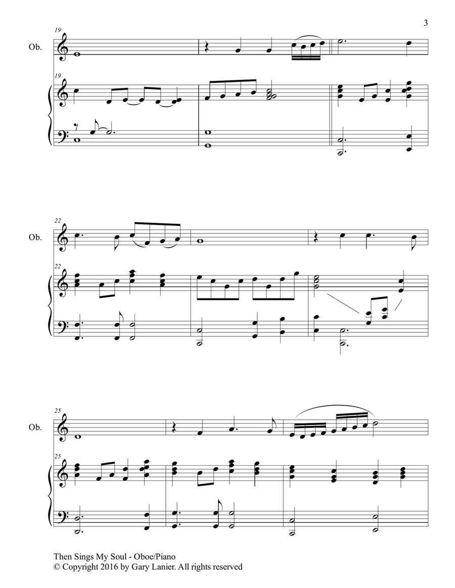 THEN SINGS MY SOUL (For Oboe & Piano with Parts) Piano scores gallery preview page 4