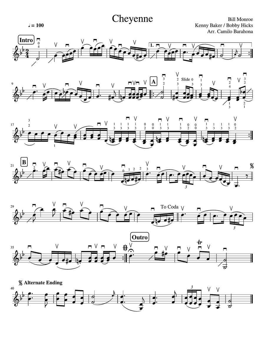 Cheyenne Violin Solo scores gallery preview page 1