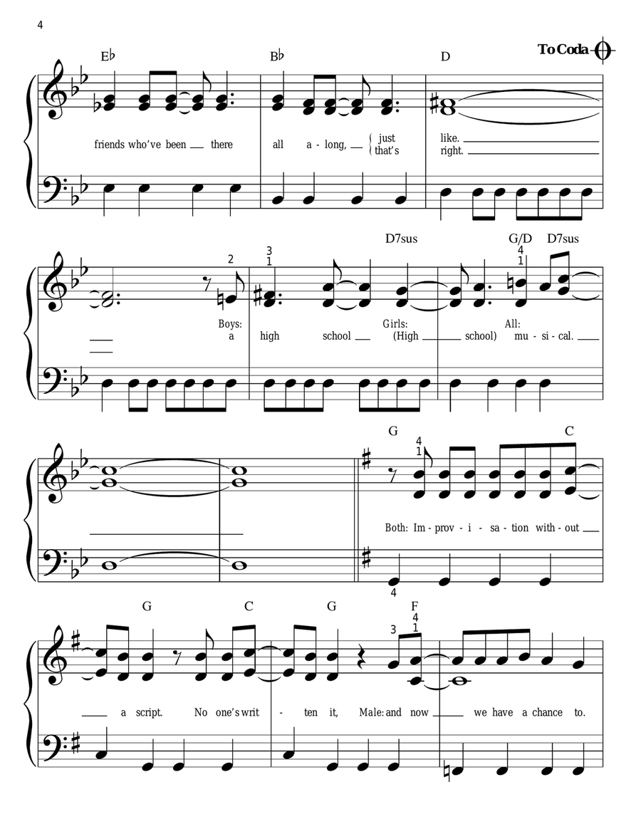 High School Musical High School Musical Easy Piano scores gallery preview page 4