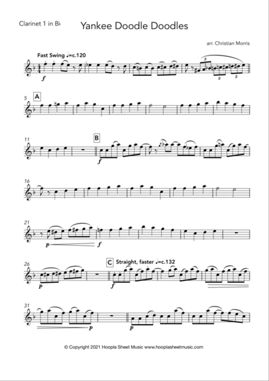 Yankee Doodle Doodles Clarinet Duet scores gallery preview page 4