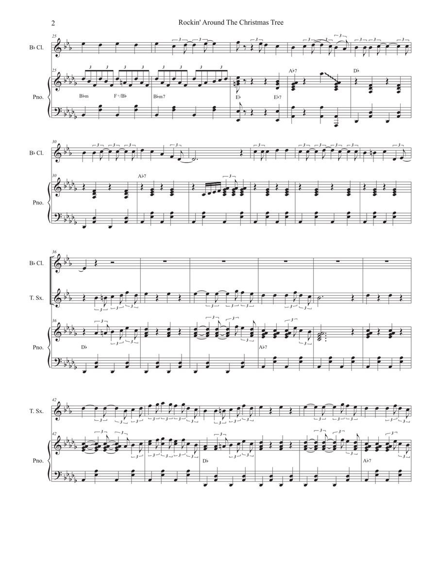 Rockin' Around The Christmas Tree Rockin' Around The Christmas Tree B-Flat Clarinet scores gallery preview page 2