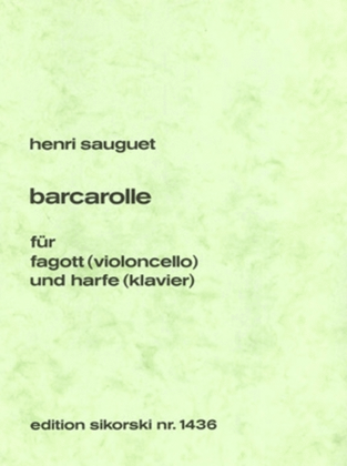 Barcarolle For Bassoon And Harp (or Cello And Piano)