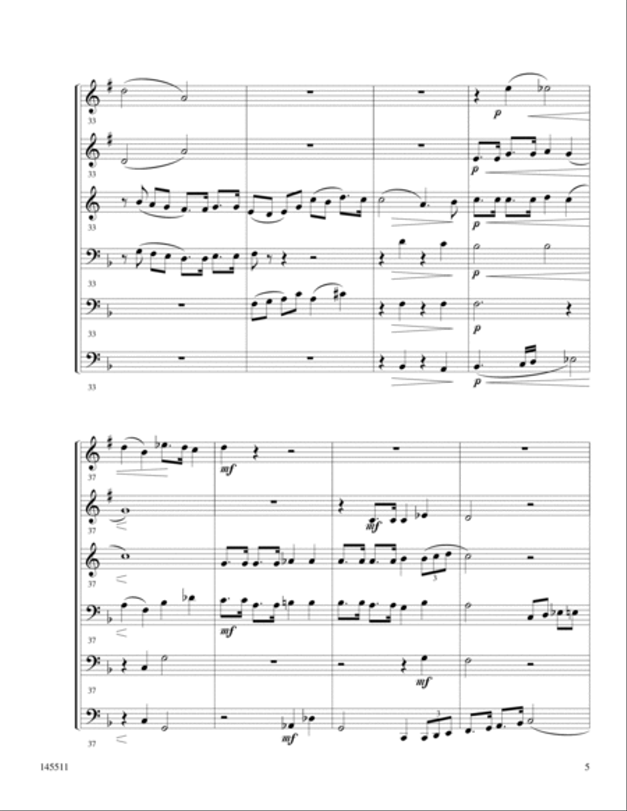 Wonderful Grace Of Jesus Brass Quintet scores gallery preview page 6