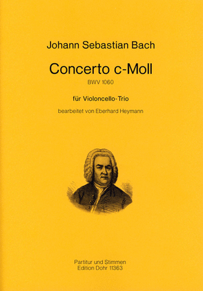 Book cover for Concerto c-Moll BWV 1060 (für Violoncello-Trio)