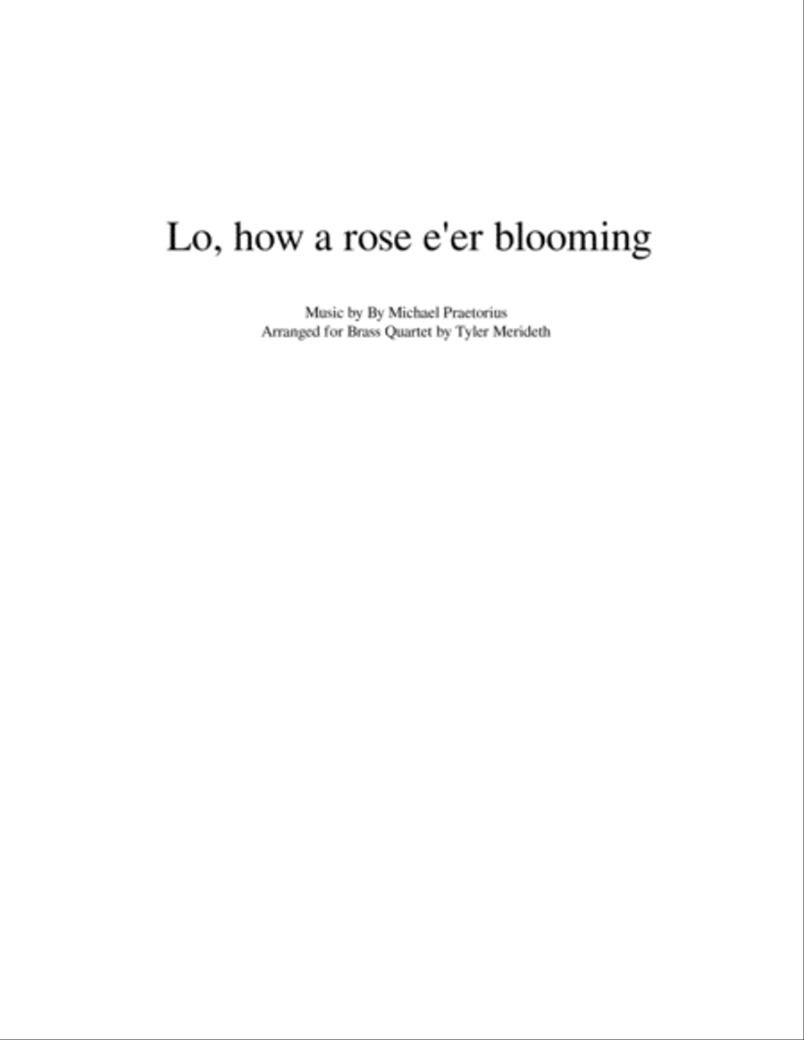 Lo, How A Rose E'er Blooming for Brass Quartet Brass Quartet scores gallery preview page 1
