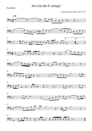 Air ('on the G string') - Trombone